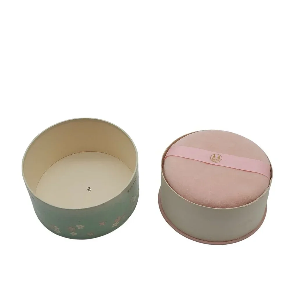 Vintage Helena Rubinstein Apple Blossom Body Powder Tin Ribbon Bow 1950s Pink